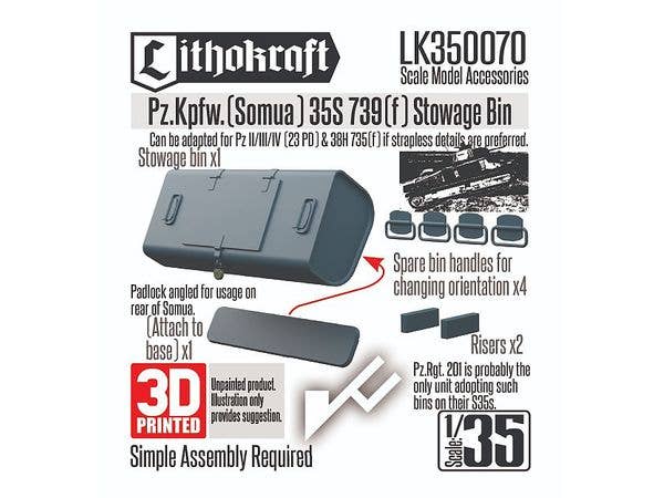 1/35 WWII ドイツ Pz.Kpfw.35S 739(f)(ソミュアS35)用雑具箱