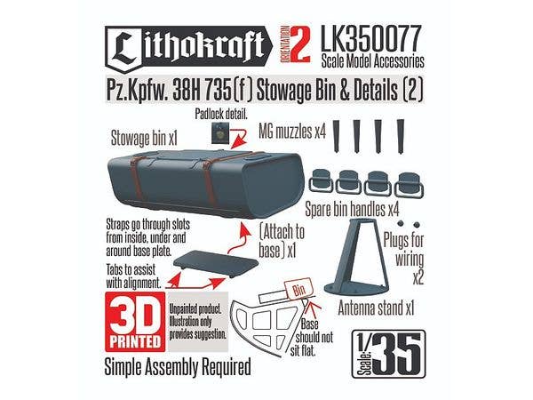 1/35 WWII ドイツ Pz.Kpfw.38H 735(f)(オチキスH35)用雑具箱&ディテールセット(2)