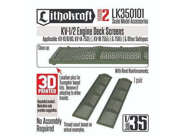 1/35 WWII 露/ソ KV-1/2重戦車 機関室グリル Ver.2(2個入)