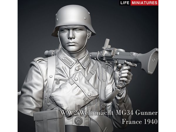 1/10 胸像 WWII ドイツ国防軍 MG34機関銃手 フランス1940