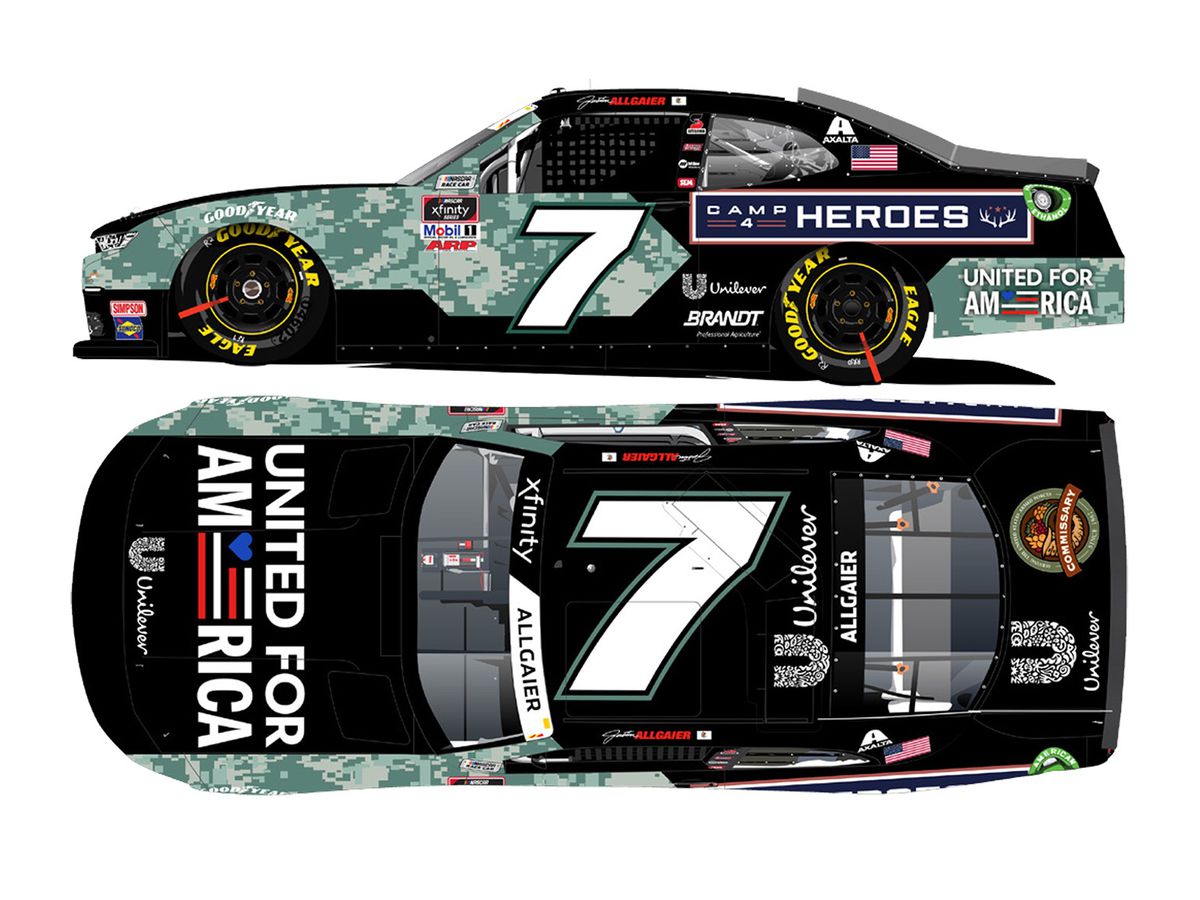 1/64 ジャスティン・オルゲイアー #7 ユナイテッド・フォー・アメリカ・ミリタリー シボレー カマロ NASCAR Xfinityシリーズ 2021