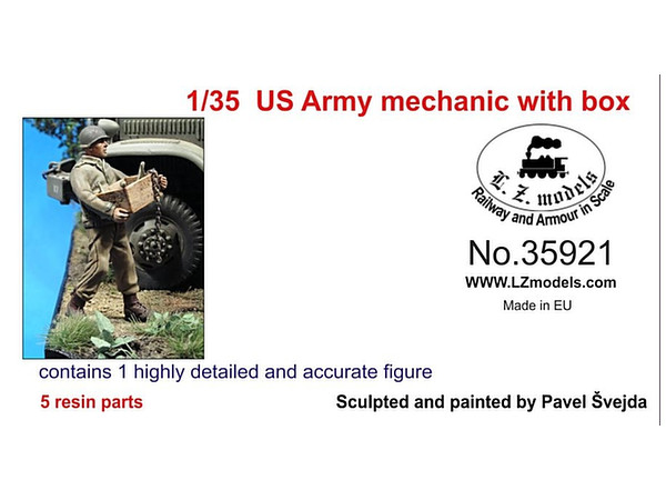 1/35 WWII 米 木箱を運ぶメカニック