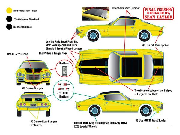 1/64 M2 Machines 1970 Chevrolet Camaro Z/28 RS HURST SUNSHINE SPECIAL Bright Yellow
