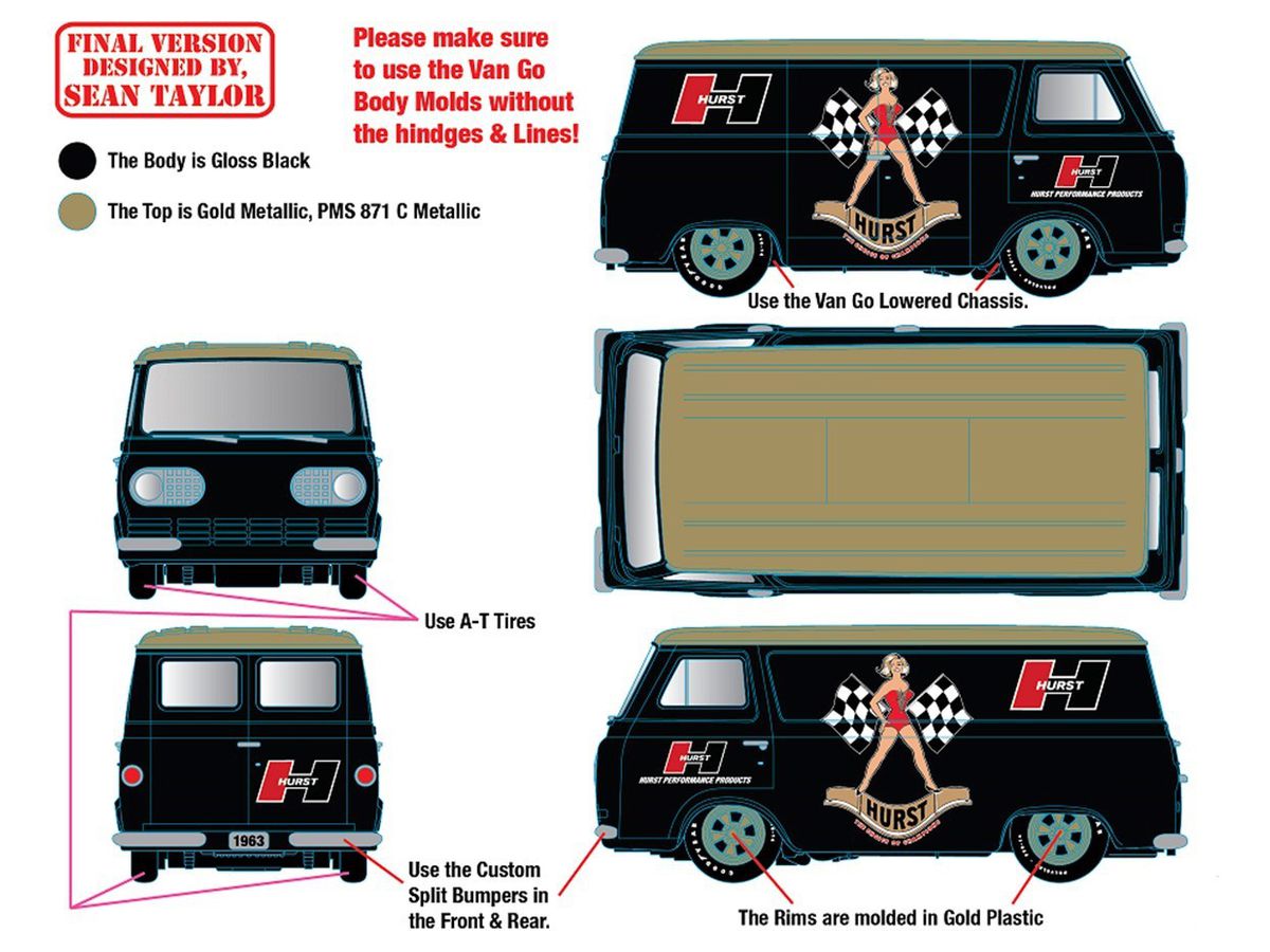 1/64 M2 Machines 1963 Ford Econoline HURST Gloss Black