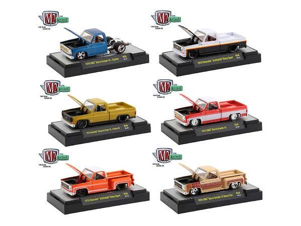 1/64 M2 Machines Auto-Trucks Release 58 SQUARE BODY TRUCKS 1Box 6pcs