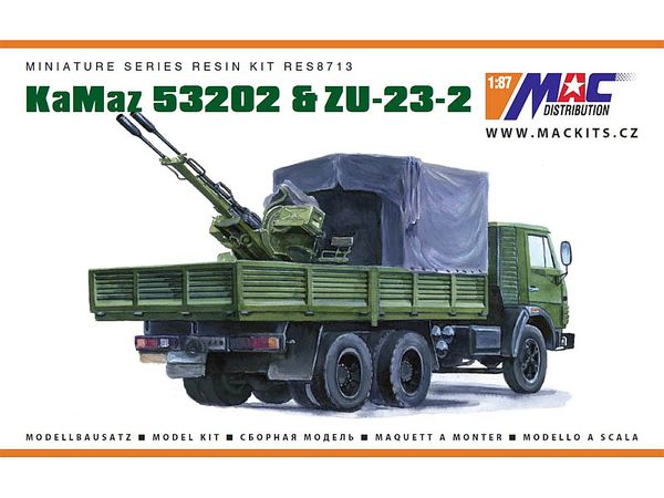 1/87 KaMaz 53202 6x4トラック & Zu-23-2