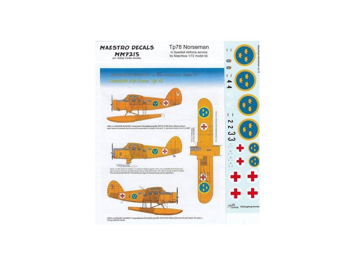 1/72 ノールダイン Tp78 ノースマン スウェーデン空軍