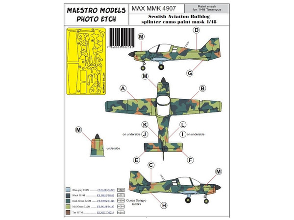 1/48 Sk61 SA ブルドッグ用スプリンター迷彩マスキングシール (タラングス用)