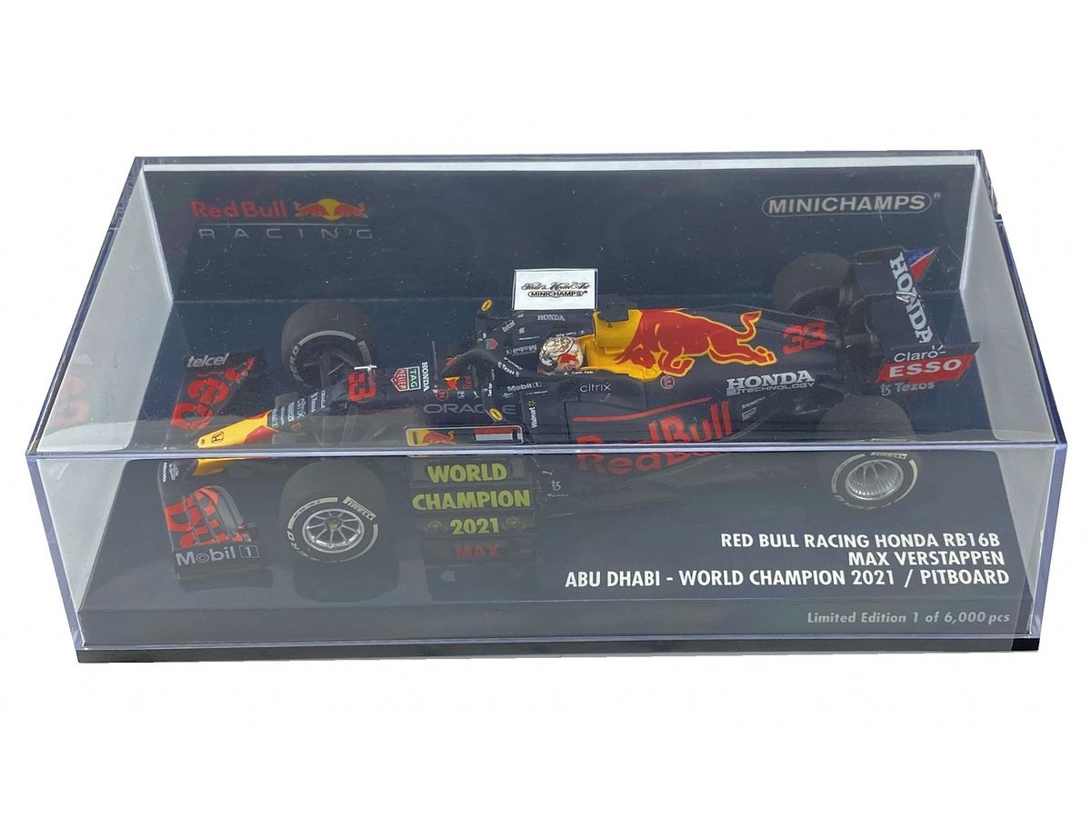 1/43 レッド ブル レーシング ホンダ RB16B マックス・フェルスタッペン アブダビGP 2021 ウィナー ワールドチャンピオン ピットボード付