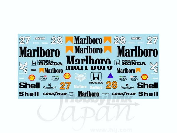 1/20 マクラーレン MP4/5B 剥離デカール