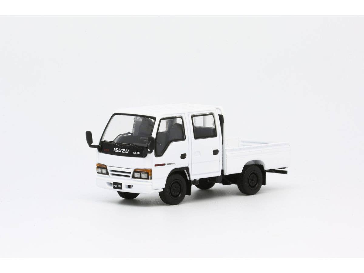 1/64 いすゞ エルフ(NHR) ダブルキャブ小型トラック- ホワイト LHD