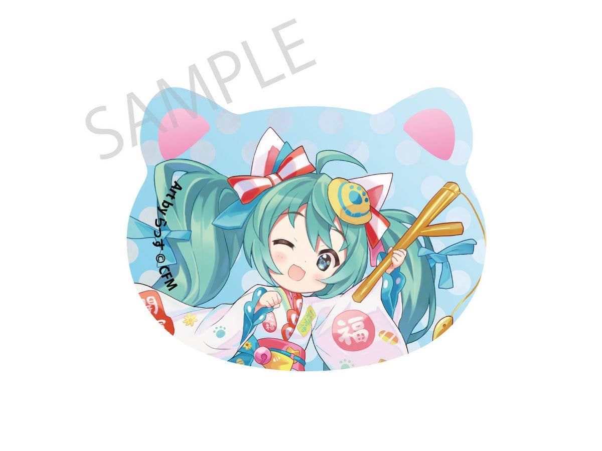 初音ミク x 招き猫 x 真夏の熊谷: ハイブリッドマフラータオル MEIKO