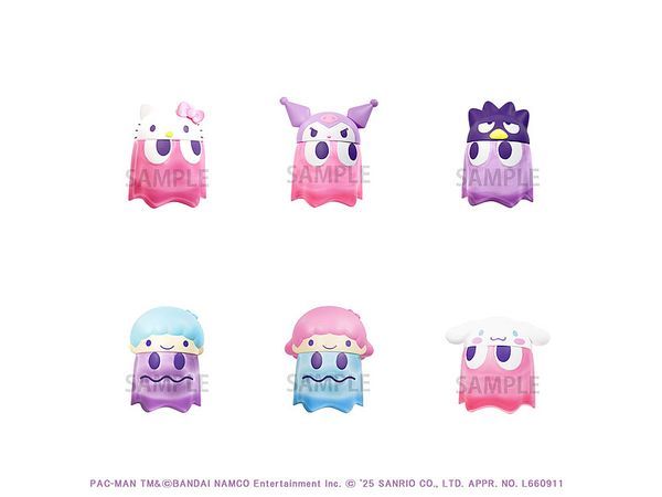 パックマンxサンリオ ちびコレクトフィギュアVol.2 クリアカラーver. 1Box 6pcs