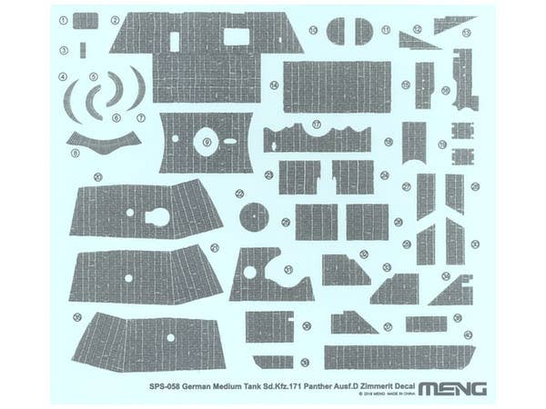 1/35 ドイツ中戦車 Sd.Kfz.171 パンターD型 ツィンメリットデカール