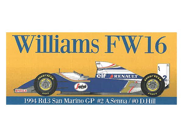 1/20 FW16 San Marino GP Full Detailed Kit: 1994 Rd.3 San Marino GP #2 A.Senna / #0 D.Hill