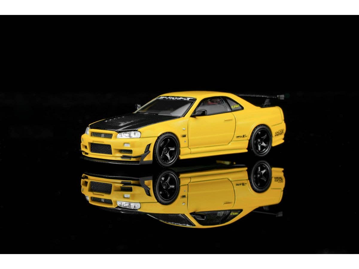 1/64 Nissan Skyline GT-R (R34) Customized  Lightning Yellow w/GT Aero Kit