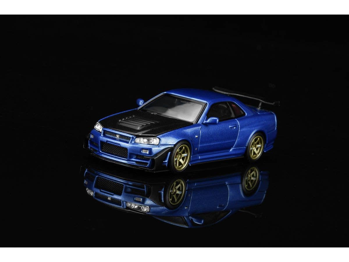 1/64 Nissan Skyline GT-R (R34) Customized  Bayside Blue w/GT Aero Kit