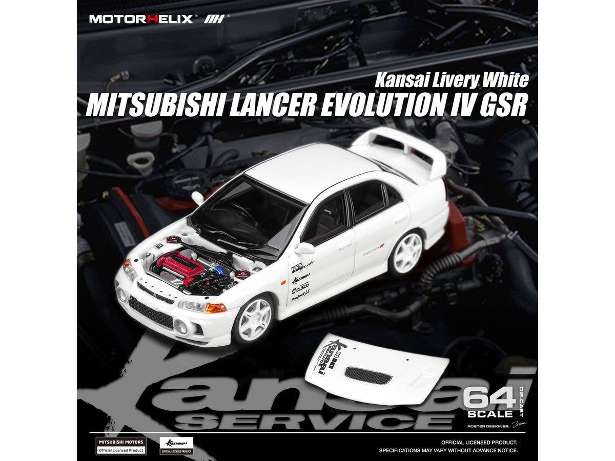 1/64 三菱 Lancer Evolution IV GSR Kansai Livery White
