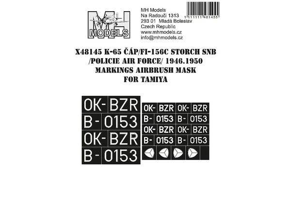1/48 K-65 チャープ (Fi156C) チェコスロバキア警察マーキング 塗装マスクシール (タミヤ用)