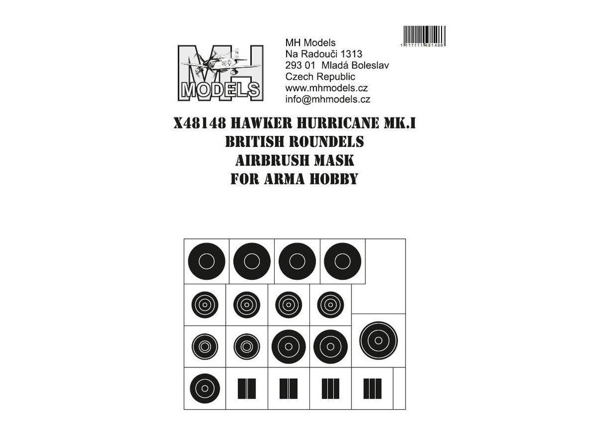 1/48 ハリケーン Mk.I 英空軍国籍マーク塗装マスクシール (アルマホビー用)