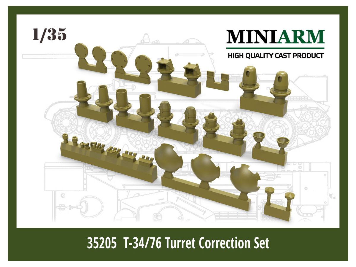 1/35 WWII 露/ソ ソビエト T-34/76砲塔用 ディテールアップパーツセット (ドラゴン/ズベズダ用)