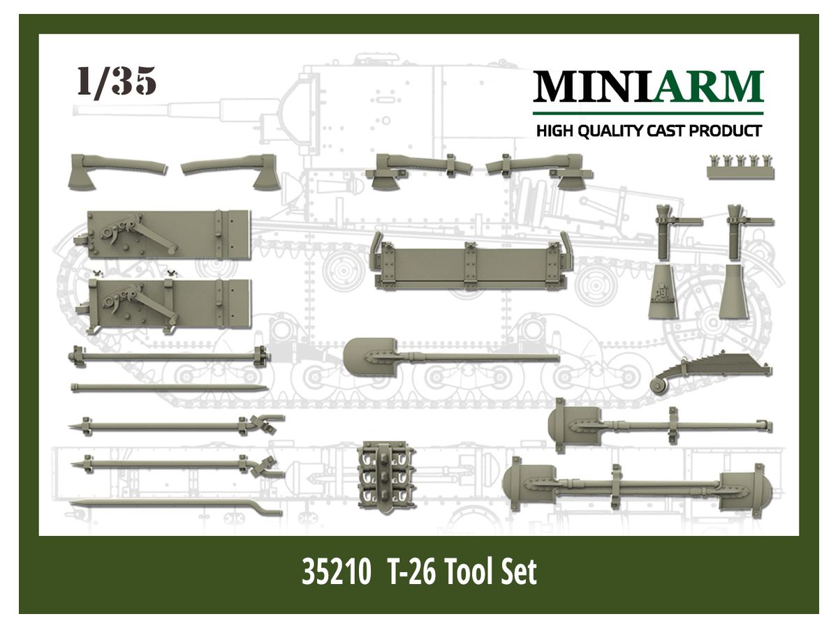 1/35 WW.II ソビエトT-26 軽戦車用車載工具セット
