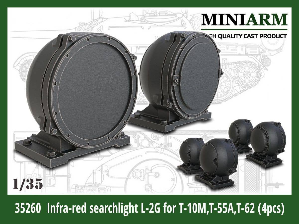 1/35 現用 露/ソ L-2G赤外線サーチライト T-10M重戦車/T-55A/T-62主力戦車用 (4個入)