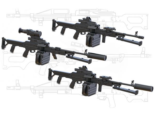 1/35 現用 露/ソ PKM 7.62mm機関銃セット(3個入)