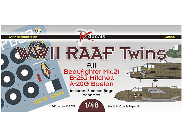 1/48 WW.II オーストラリア空軍 双発機デカール パート2:ボーファイター、ボストン、ミッチェル