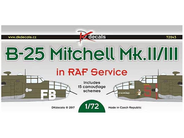 1/72 B-25 ミッチェル Mk.II/III イギリス空軍デカール