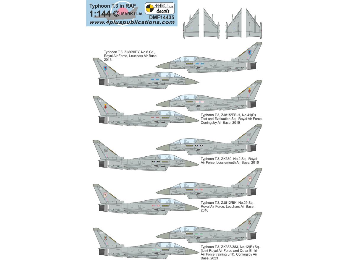 1/144 ユーロファイター タイフーン T.3 イギリス空軍 デカール (レベル用)