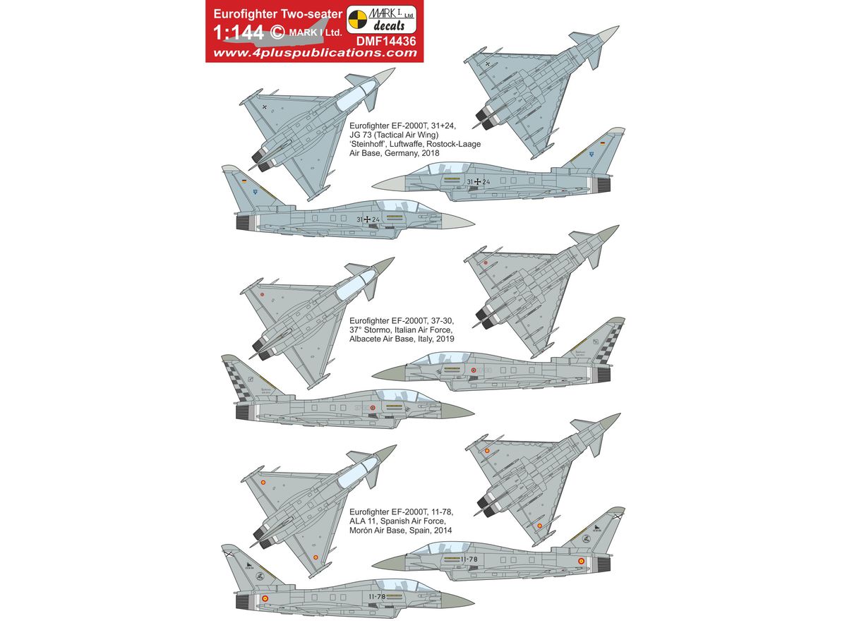 1/144 ユーロファイター タイフーン 複座型 デカール (レベル用)