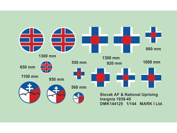1/144 スロバキア空軍国籍マークデカール 1939-1945