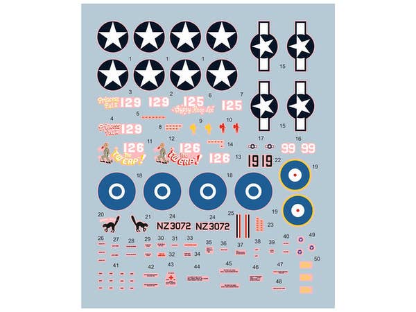 1/72 P-40M ウォーホーク用デカール パシフィックウォリアー