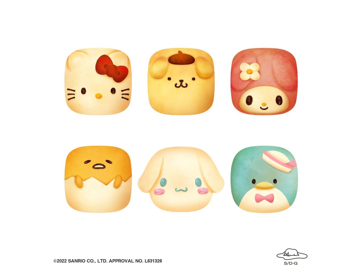 サンリオキャラクターズ: ちぎりパンスクイーズマスコット 1Box 6pcs