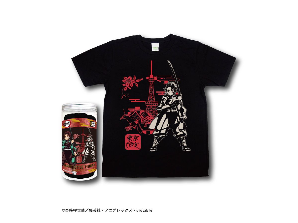 鬼滅の刃 日本限定ボトルTシャツ 東京/黒 S