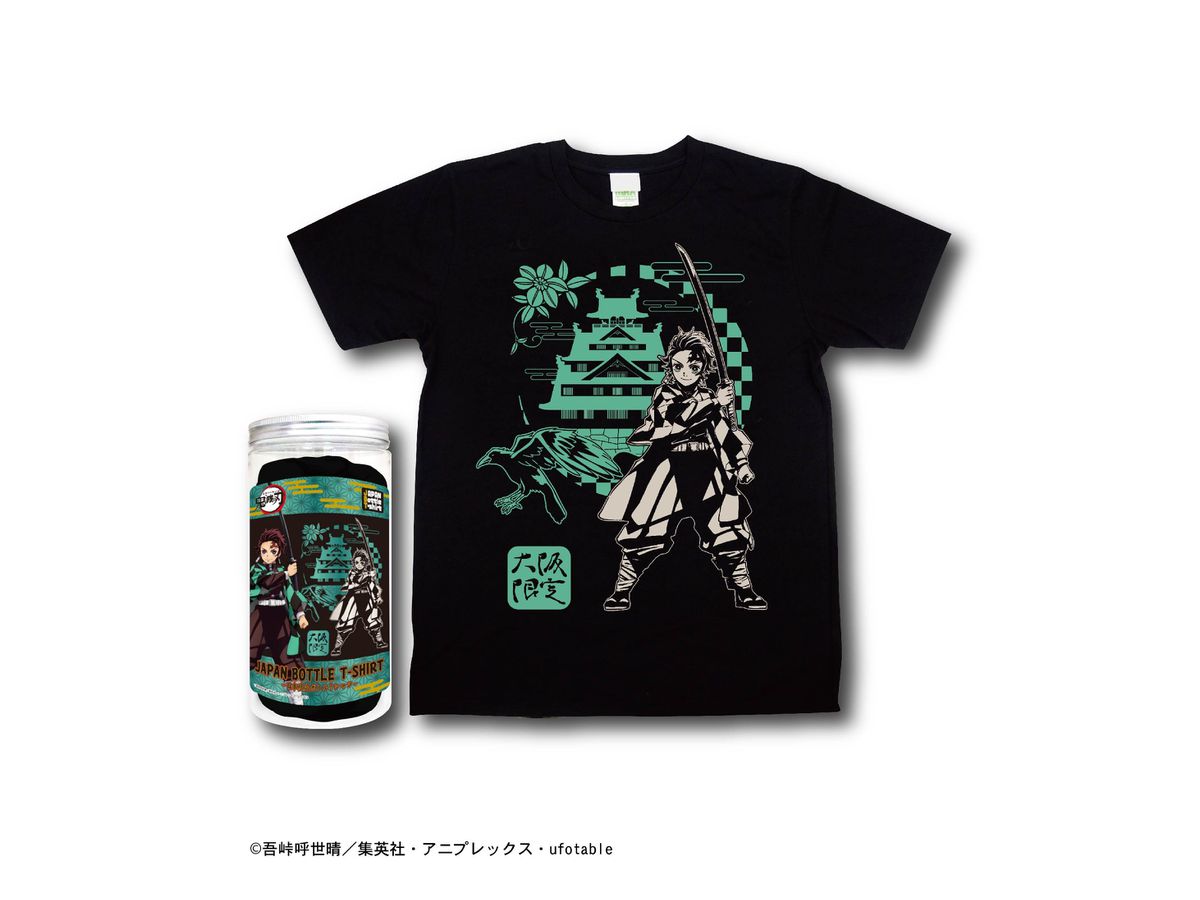 鬼滅の刃 日本限定ボトルTシャツ 大阪/黒 XS