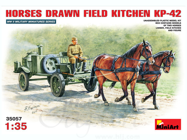 1/35 ソビエトフィールドキッチン2 KP-42 (牽引馬2頭付)