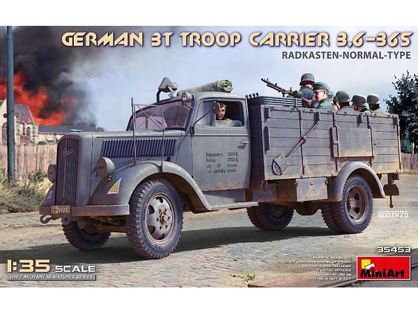 1/35 ドイツ軍3t兵員輸送車 3,6-36S 通常フェンダー型