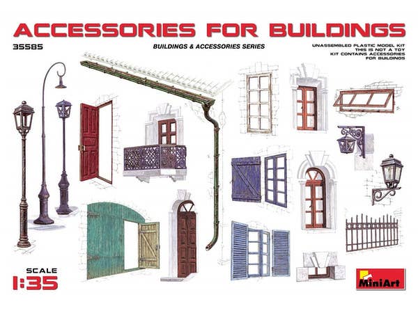 1/35 建物の装飾品(窓・扉・街燈・フェンス)