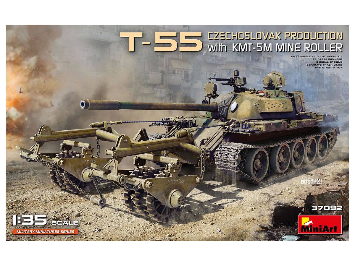 1/35 T-55 チェコスロバキア製 KMT-5M マインローラー付