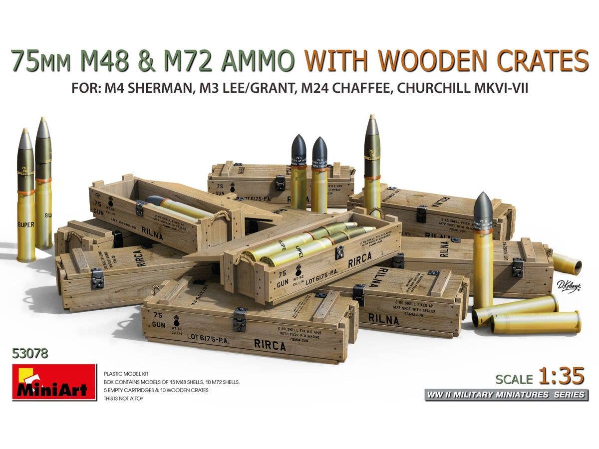 1/35 75mm M48&M72用弾薬 w/木箱