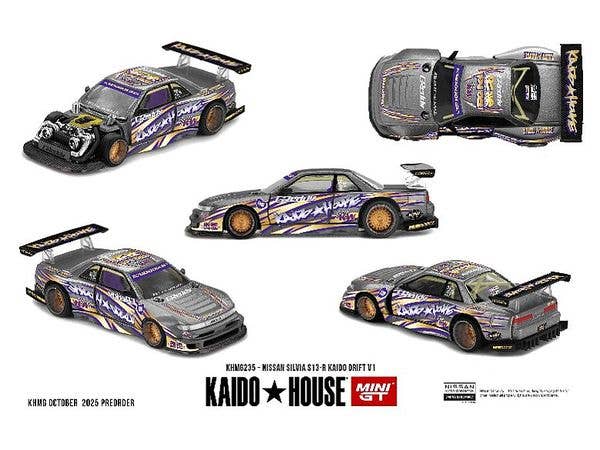 D1 GRAND PRIX 日産シルビア S15 1/24 MINI GT 1/64 Nissan シルビア (S15) D1 GP 2023 #70 D-MAX RACING(右