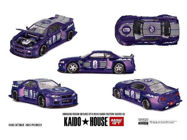 1/64 Nissan スカイライン GT-R R34 KAIDO RACING FACTORY V2 (右ハンドル)