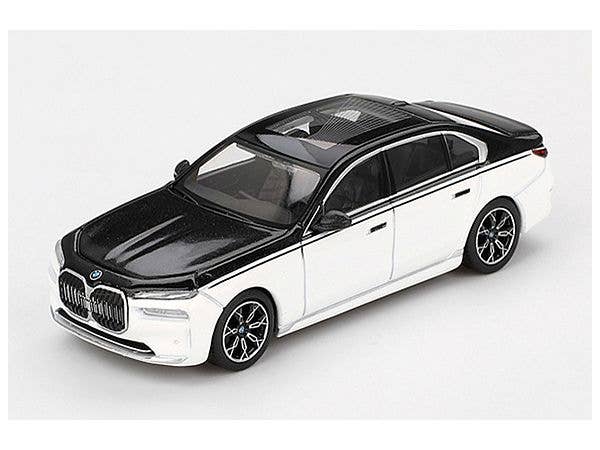 1/64 BMW i7 xDrive60 アルピンホワイト / ブラックサファイア (右ハンドル)