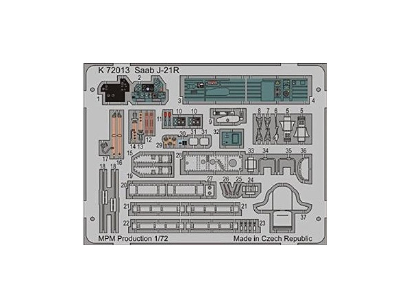 1/72 サーブJ/A-21R用エッチングパーツ
