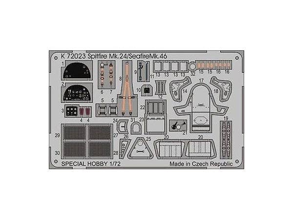 1/72 スピットファイアMk.24/シーファイアーMk.46用エッチングパーツ