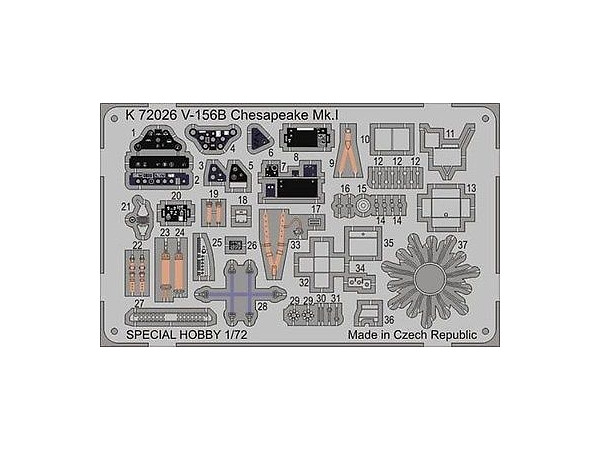 1/72 V-156B チェサピーク用エッチングパーツ