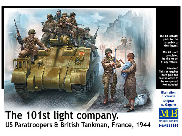 1/35 第101ライトカンパニー、米軍落下傘兵と英軍戦車兵、フランス1944年 (9体セット)