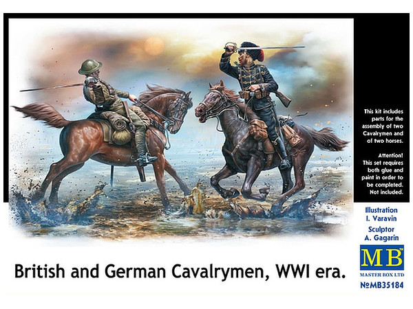 1/35 WWI 英軍とドイツ軍騎兵 騎兵2体、騎馬2頭セット